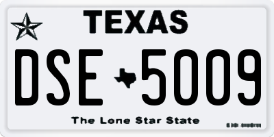 TX license plate DSE5009