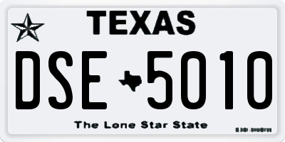 TX license plate DSE5010