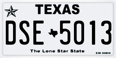 TX license plate DSE5013