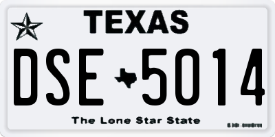 TX license plate DSE5014
