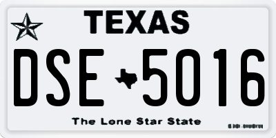 TX license plate DSE5016