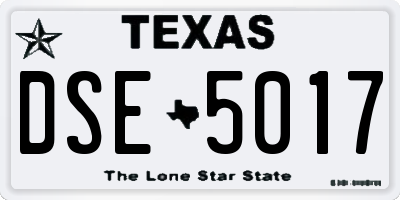 TX license plate DSE5017