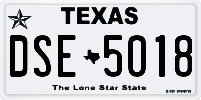 TX license plate DSE5018