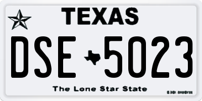 TX license plate DSE5023
