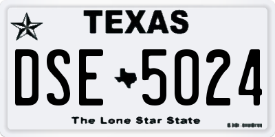 TX license plate DSE5024
