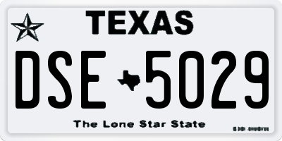 TX license plate DSE5029