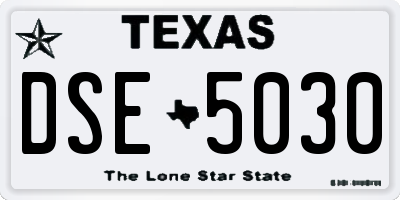 TX license plate DSE5030