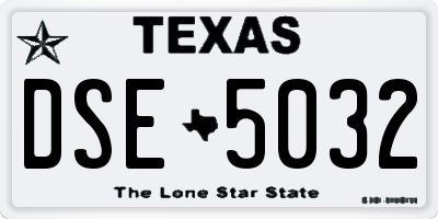 TX license plate DSE5032