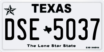 TX license plate DSE5037