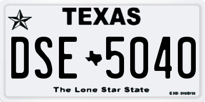 TX license plate DSE5040