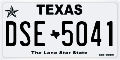 TX license plate DSE5041