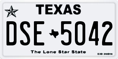 TX license plate DSE5042
