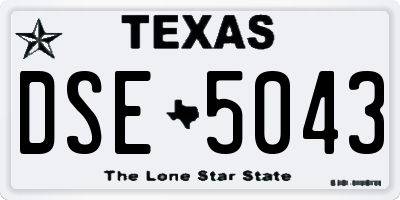 TX license plate DSE5043