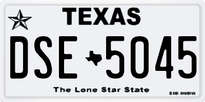 TX license plate DSE5045