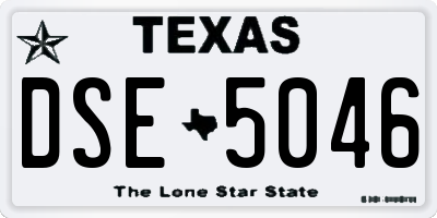 TX license plate DSE5046
