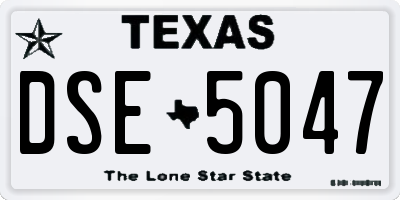 TX license plate DSE5047