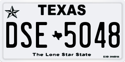 TX license plate DSE5048