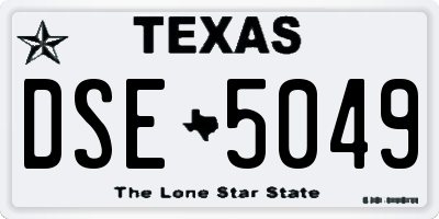 TX license plate DSE5049