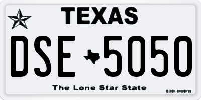 TX license plate DSE5050