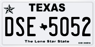TX license plate DSE5052