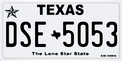 TX license plate DSE5053