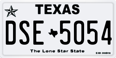 TX license plate DSE5054