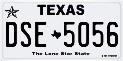 TX license plate DSE5056