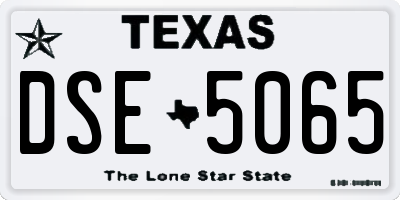 TX license plate DSE5065