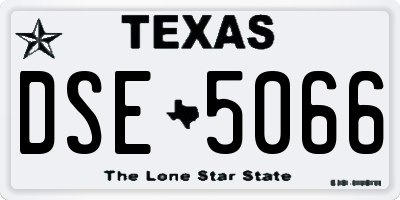 TX license plate DSE5066
