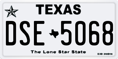 TX license plate DSE5068