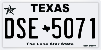 TX license plate DSE5071