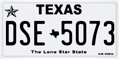 TX license plate DSE5073