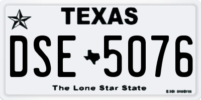 TX license plate DSE5076