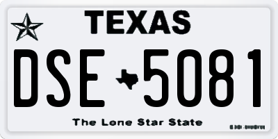 TX license plate DSE5081