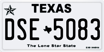 TX license plate DSE5083