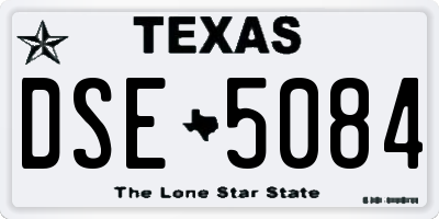 TX license plate DSE5084