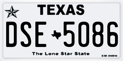 TX license plate DSE5086