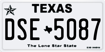 TX license plate DSE5087