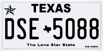 TX license plate DSE5088