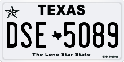 TX license plate DSE5089