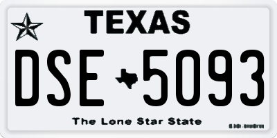 TX license plate DSE5093