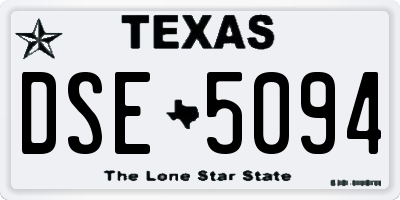 TX license plate DSE5094
