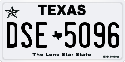 TX license plate DSE5096