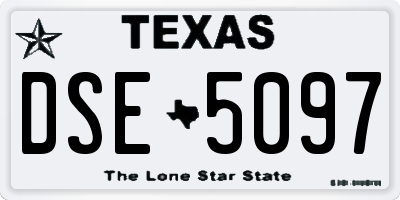 TX license plate DSE5097