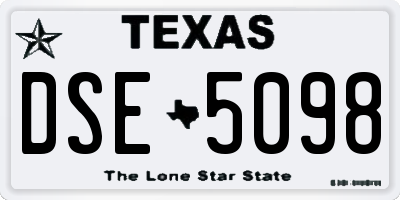 TX license plate DSE5098