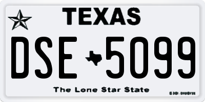 TX license plate DSE5099