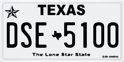 TX license plate DSE5100