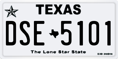 TX license plate DSE5101