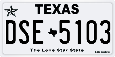 TX license plate DSE5103