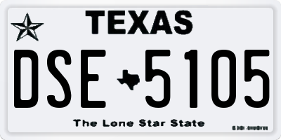 TX license plate DSE5105